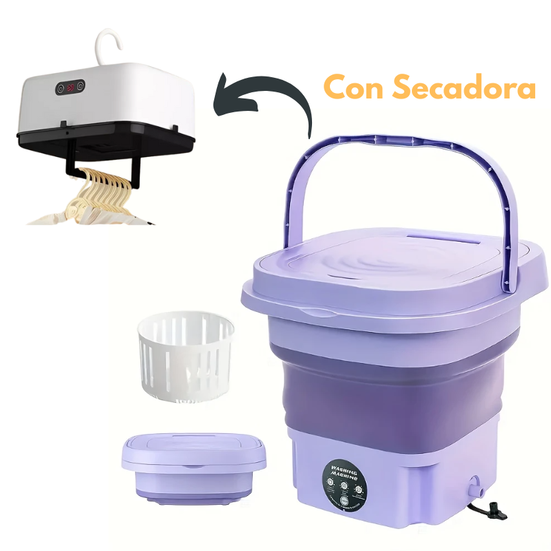 Lavadora Plegable Con Secadora de Ropa Portátil