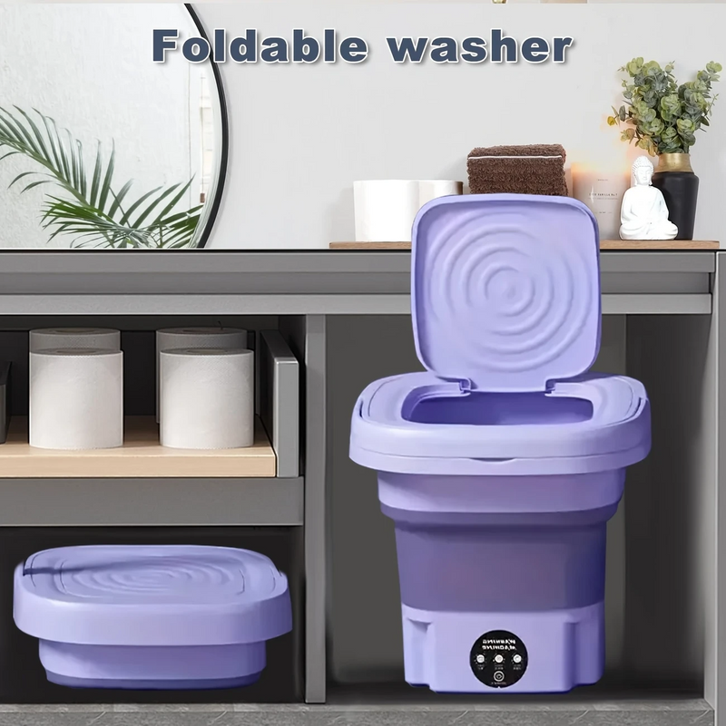 Lavadora Plegable Con Secadora de Ropa Portátil