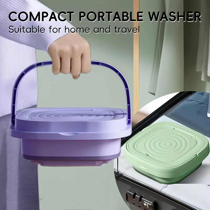 Lavadora Plegable Con Secadora de Ropa Portátil